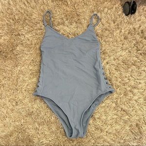 Light blue ribbed one piece